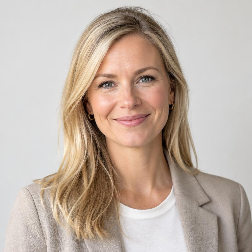 Portrait of a Danish woman in her 30s, founder and journalist