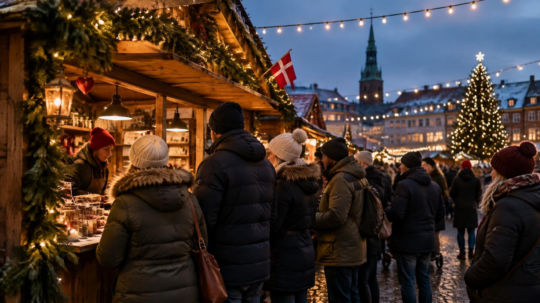 Queue at a Danish Christmas market
